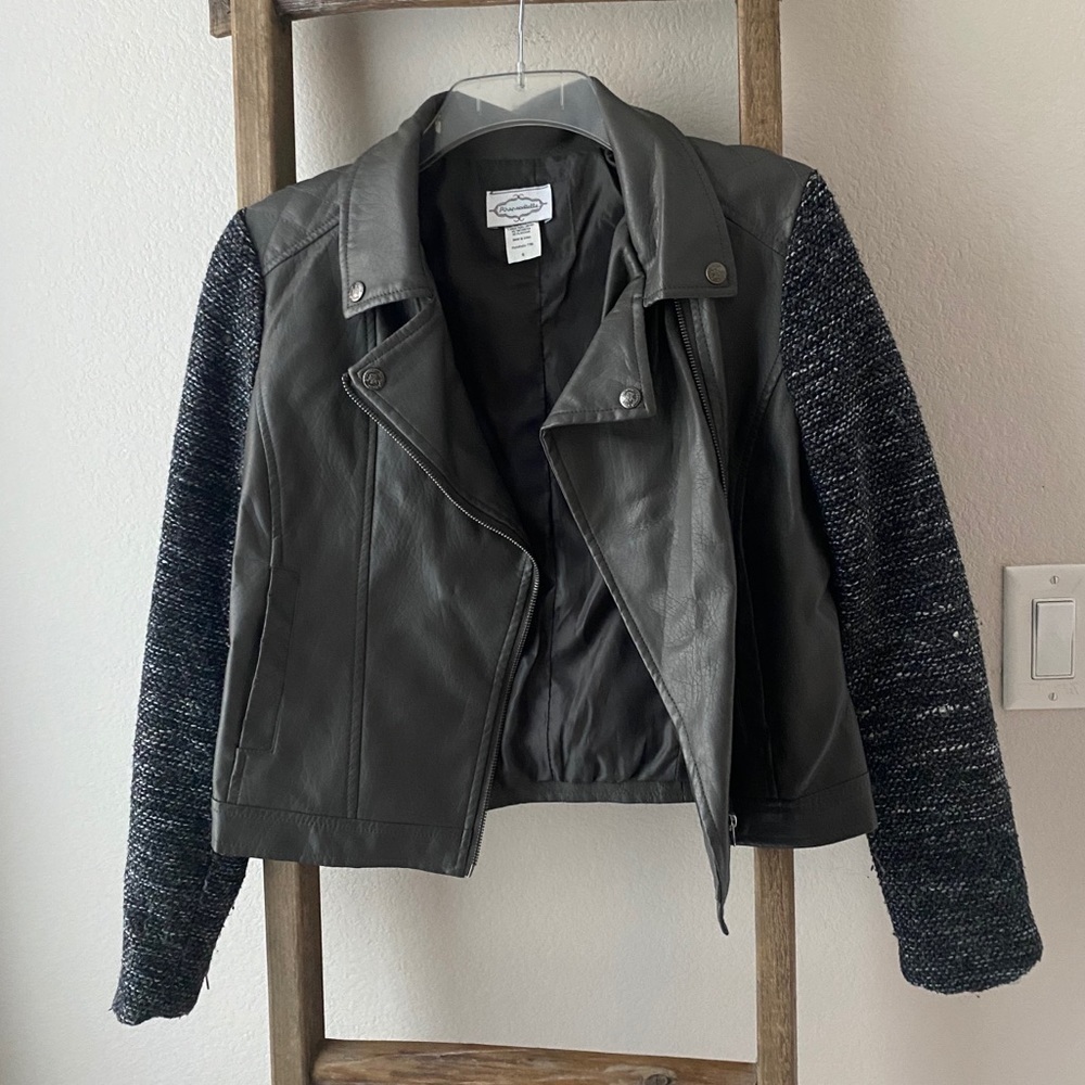 Rhapsodielle - grey leather jacket - size S